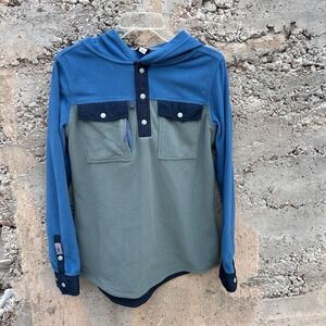 Patagonia Early Rise Snap T Fleece Shirt Jacket Hoodie Hoody Smoulder Blue Small